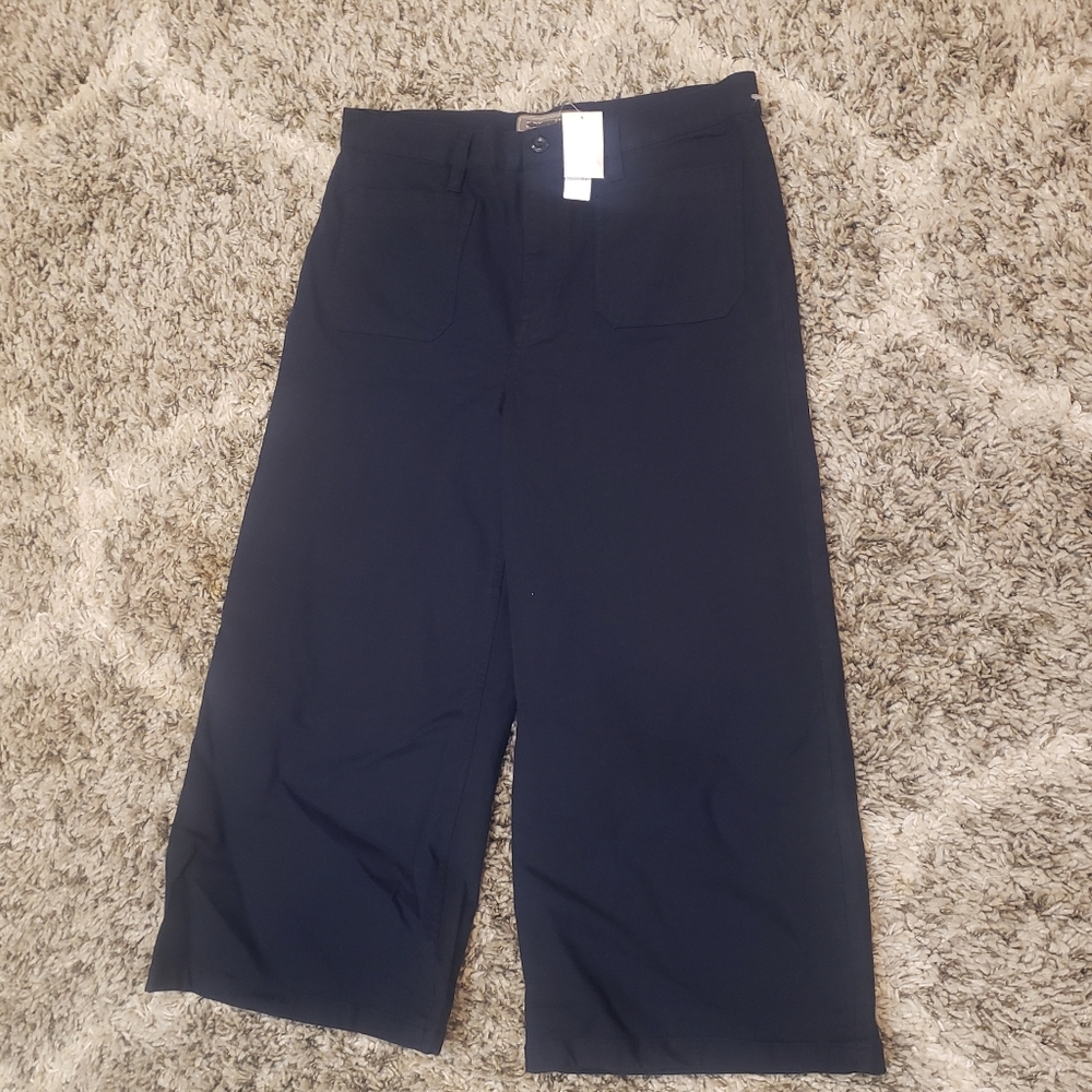 J.Crew Navy point sur wide leg crop jeans sz 32